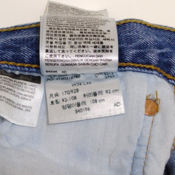 Levi's 501 Vintage Button Fly Blue Jeans 36x29 Red Tag Top Button #3757 EUC - Picture 4 of 7